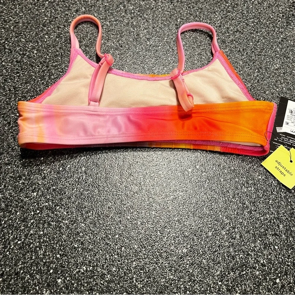 NWT art class Girl's Swim Bikini Top - Pink, Orange, Yellow